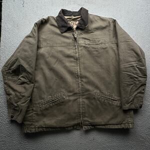 Madison Creek Outfitters Duck Canvas Sherpa Fleece Lined Work Jacket XL Full Zip